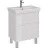 Тумба LEMARK COMBI 70 см под раковину, подвесная/напольная, 2 ящика, белый глянец LM03C70T
